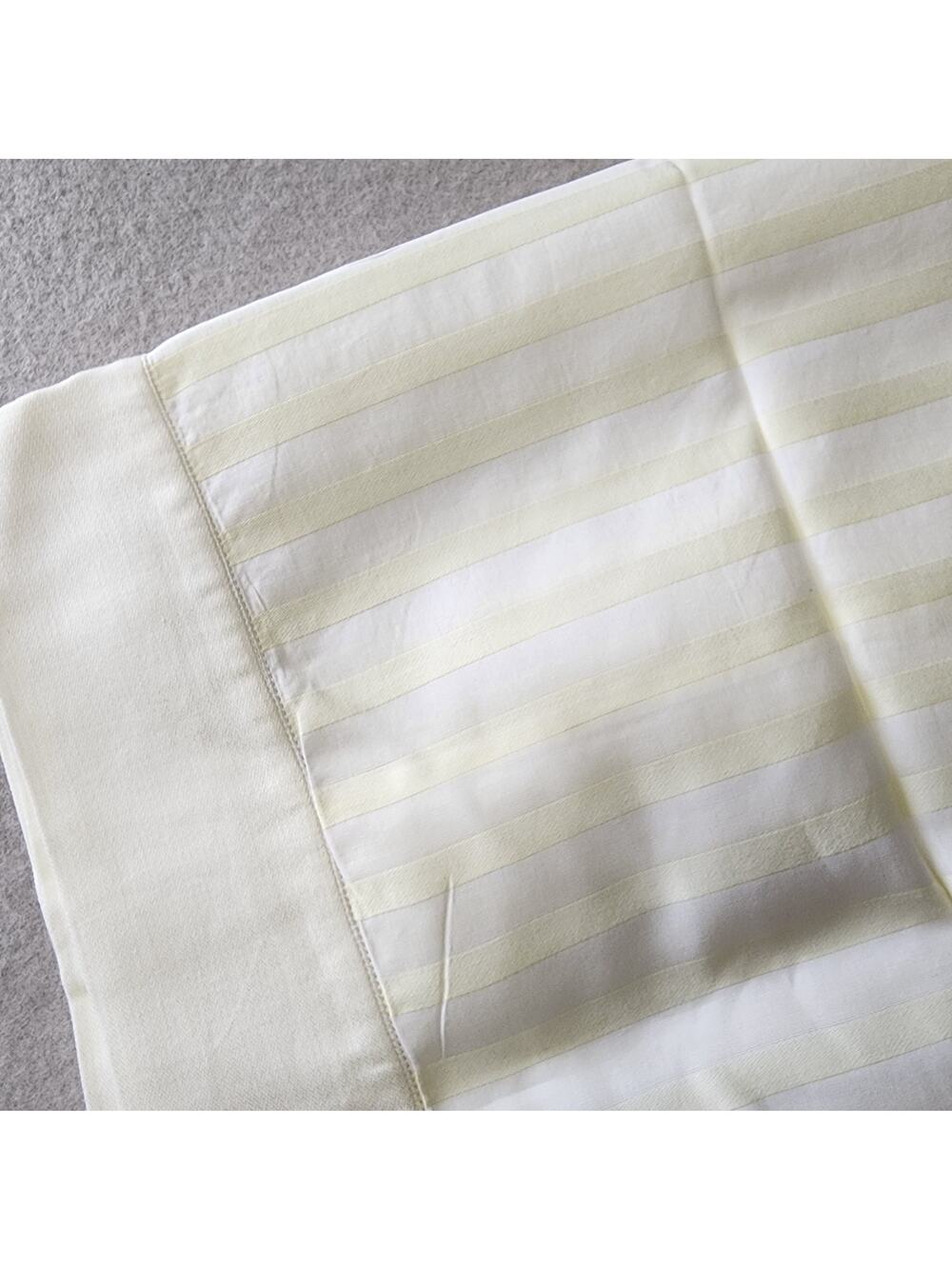 Anichini Quagliotti Euro Pillow Sham 26"x26" Cream Striped Damask Cotton
